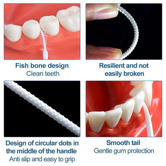 Alt view image 3 of 7 - Super Deer 300Count Brushpicks Interdental Toothpicks,Soft Bristle Dental Floss Picks Toothpicks,Helps Removes Plaque and Debris Between Your Teeth (3)