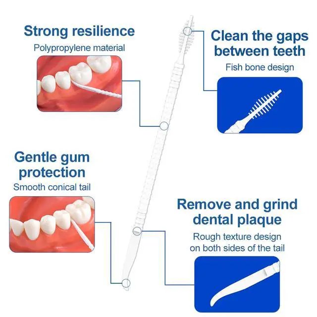 Alt view image 2 of 7 - Super Deer 300Count Brushpicks Interdental Toothpicks,Soft Bristle Dental Floss Picks Toothpicks,Helps Removes Plaque and Debris Between Your Teeth (3)