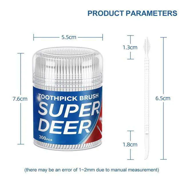 Alt view image 4 of 7 - Super Deer 300Count Brushpicks Interdental Toothpicks,Soft Bristle Dental Floss Picks Toothpicks,Helps Removes Plaque and Debris Between Your Teeth (3)