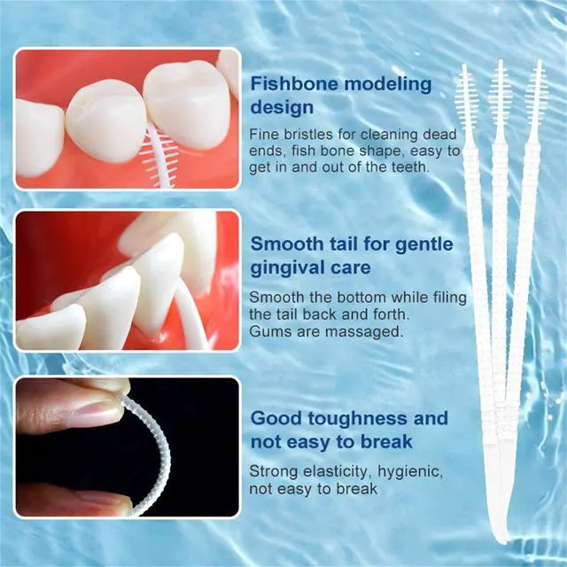 Alt view image 5 of 7 - Super Deer 300Count Brushpicks Interdental Toothpicks,Soft Bristle Dental Floss Picks Toothpicks,Helps Removes Plaque and Debris Between Your Teeth (3)
