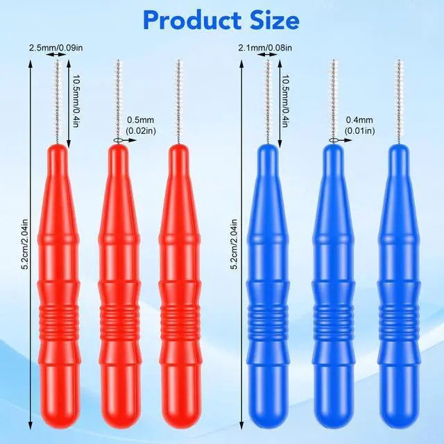 Alt view image 2 of 7 - 100 Pcs Interdental Brushes for Braces, Braces Brush for Cleaner | Toothpicks Soft Dental Floss Picks Teeth Cleaning Tools Braces Cleanerfor Teeth Oral Cleaning(Red,Blue)