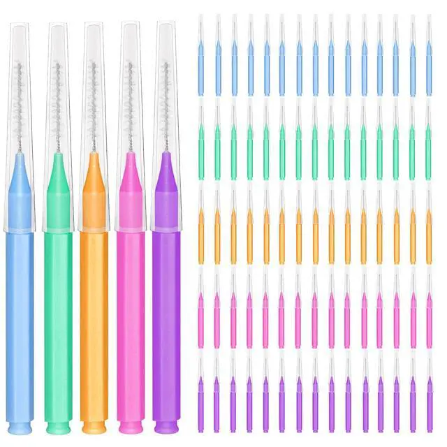 Main image of Braces Brush for Cleaner Interdental Toothpick Dental Tooth Flossing Head Oral Hygiene Flosser Cleaners Cleaning Tool (5Colors,75pcs)