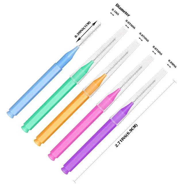 Alt view image 2 of 6 - Braces Brush for Cleaner Interdental Toothpick Dental Tooth Flossing Head Oral Hygiene Flosser Cleaners Cleaning Tool (5Colors,75pcs)