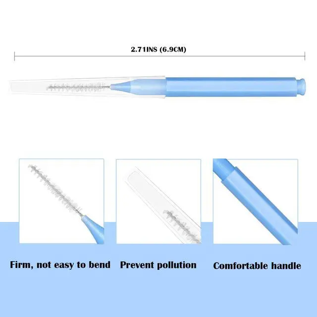Alt view image 3 of 6 - Braces Brush for Cleaner Interdental Toothpick Dental Tooth Flossing Head Oral Hygiene Flosser Cleaners Cleaning Tool (5Colors,75pcs)