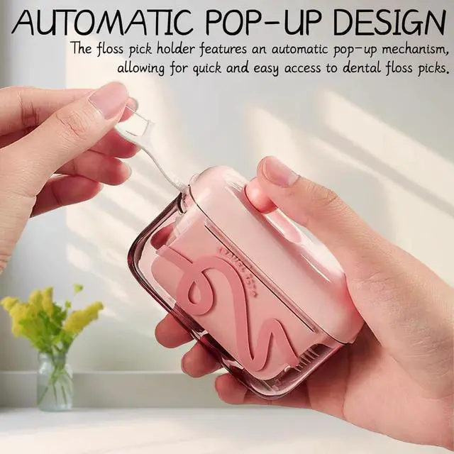 Alt view image 5 of 5 - 2pcs Automatic Pop-up Portable Floss Dispenser with 20pcs Dental Floss, Floss Dispenser Refillable, Travel Floss Picks Case for Home, Restaurant, and On-the-Go Oral Care (Green+Pink)