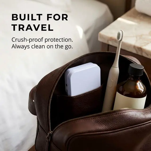 Alt view image 4 of 7 - 2Pack Dental Floss Portable Case,Refillable Portable Floss Pick Holder Container with Mirror,Small Floss Dispenser for Travel, Dates and Hotels(White)