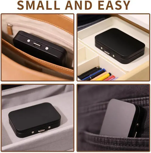 Alt view image 3 of 7 - 2Pack Dental Floss Case with Mirror, Refillable Metal Floss Pick Holder, Portable Small Dispenser for Travel, Dining, Hotel - Black