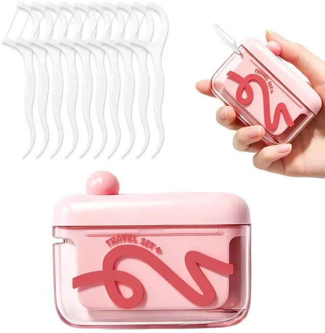 Main image of Floss Pick Holder,Portable Dental Floss Pick Travel Case with 10 Floss Pick | Automatic Pop-up Travel Floss Dispenser,Refillable Floss Container Organizer for Home,Restaurant,Travelling Hotels Dinners