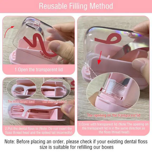 Alt view image 3 of 7 - Floss Pick Holder,Portable Dental Floss Pick Travel Case with 10 Floss Pick | Automatic Pop-up Travel Floss Dispenser,Refillable Floss Container Organizer for Home,Restaurant,Travelling Hotels Dinners