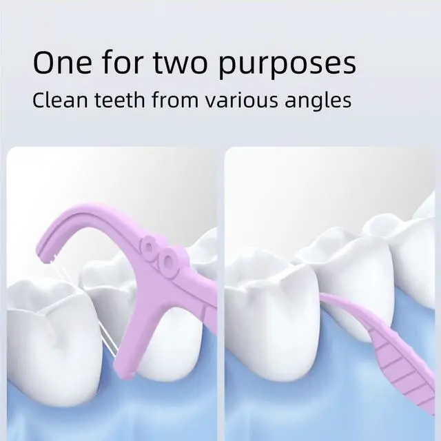 Alt view image 4 of 7 - Anti-Caries Twin-Line Dental Floss Picks - 200 Count (Pack of 1), Fresh Lime Flavour Toothpicks, Teeth Cleaning Sticks