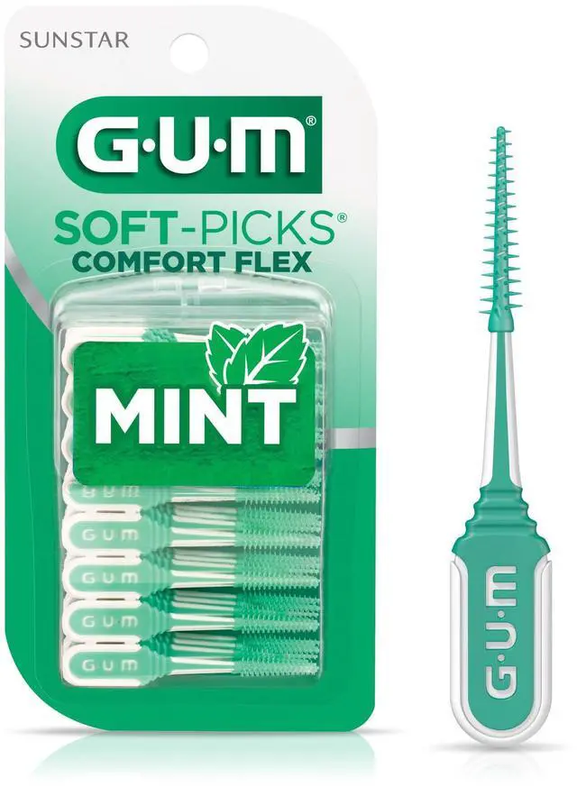Main image of Soft-Picks Comfort Flex Mint Interdental Picks, 80 Count | Soft bristles, Safe for braces and bridges, Latex and wire free, Ergonomic easy-grip handle, Disposable picks