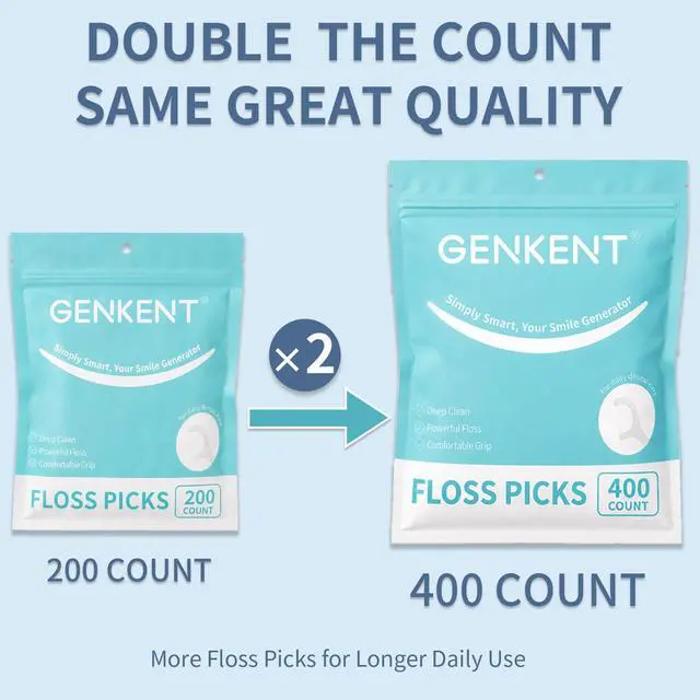 Alt view image 2 of 7 - Floss Picks, 400 Count Dental Floss Sticks, Tooth Picks Flossers, Teeth Cleaning Tools with Toothpicks