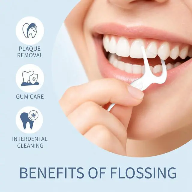 Alt view image 3 of 7 - Floss Picks, 400 Count Dental Floss Sticks, Tooth Picks Flossers, Teeth Cleaning Tools with Toothpicks