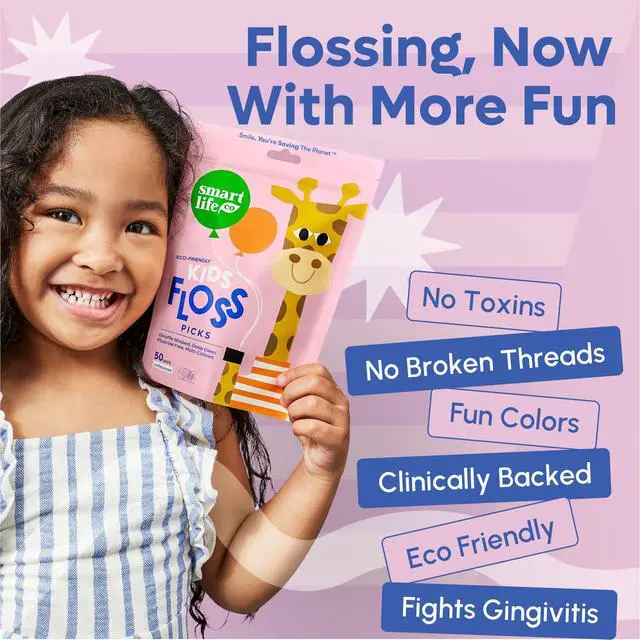 Alt view image 3 of 7 - Eco-Friendly Kids Flossers (100ct) - The Original Straw Wheat Dental Floss Picks For Children, Fluoride & PFA Free, Toothpick Flossing Sticks For Toddler Teeth, No Shred Thread, Unflavored