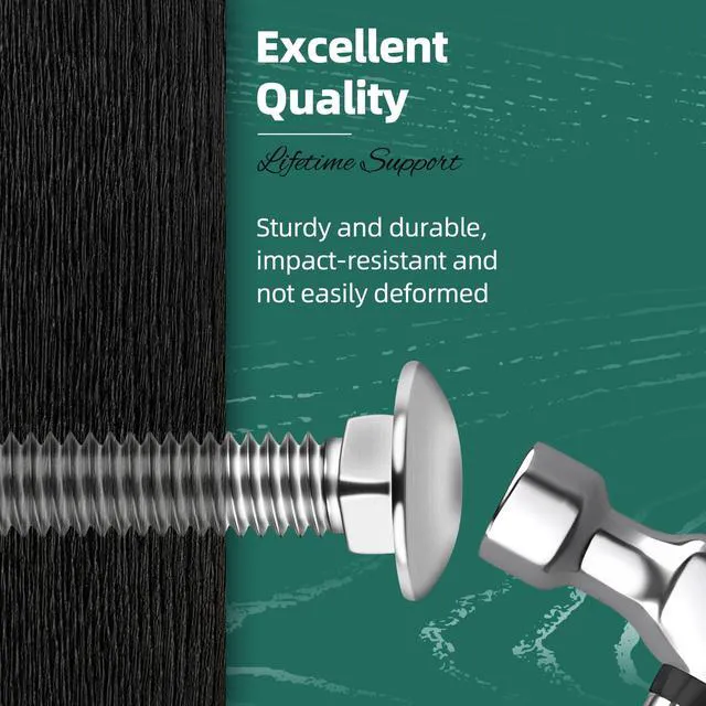 Alt view image 3 of 7 - 60Pcs 1/4-20 Carriage Bolts Assortment Kit with Nuts and Washers, 304 Stainless Steel Round Head Square Neck 1/4 Carriage Bolts and Nuts Kit, Full Thread for Outdoor