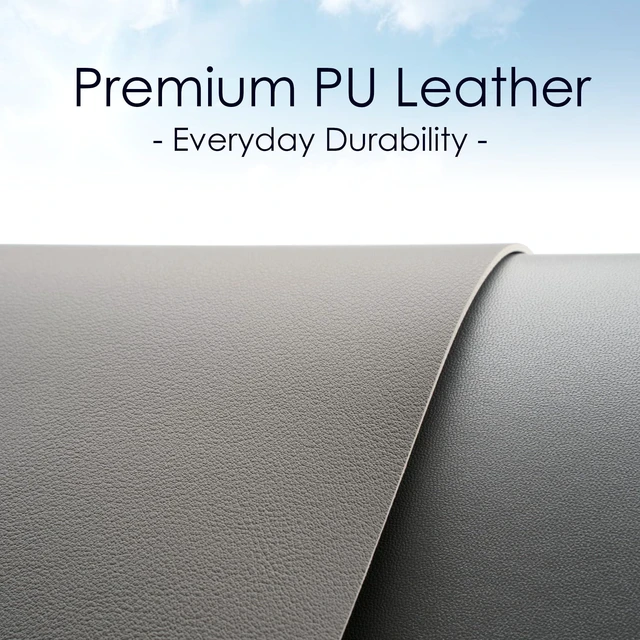 Alt view image 2 of 7 - Leather Desk Pad Protector, Waterproof Mouse Pad, PU Desk Mat, Office Desk Cover, Desk Writing Mat for Office/Home/Work/Cubicle (Gray/Silver) 9x8 in