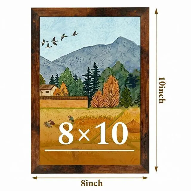 Alt view image 2 of 7 - 8x10 Picture Frame for Wall Display, 8x10 Brown Picture Frame with Shatter Resistant Plexiglass, Stable and Sturdy 8 x 10 Poster Frame for Wall Display, Handpicked Gift Collection, 1 Pack