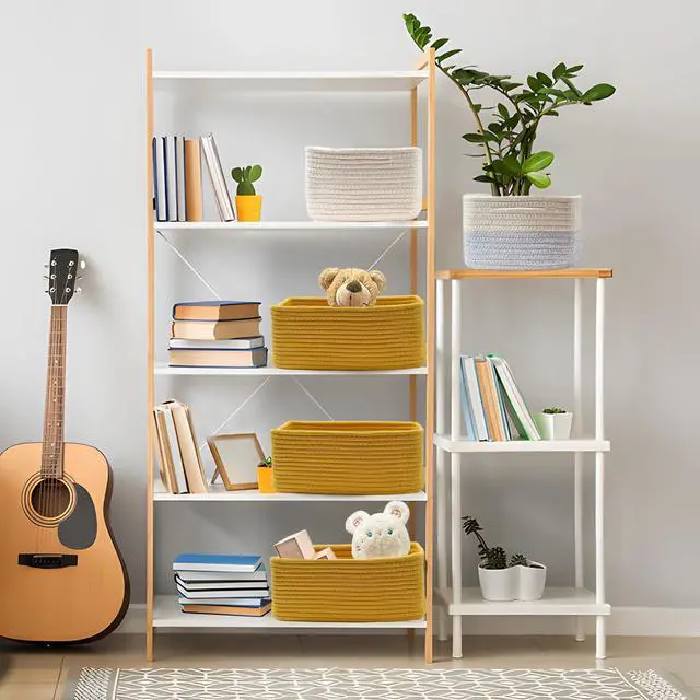 Alt view image 3 of 4 - 11.5"x7.5"x4.7" Storage Baskets for Organizing | Cotton Rope Woven Basket | Toy Storage Bin Box | Basket for Shelves, Closet Organizer Bin, Decorative Closet Shelf, 1 Pack