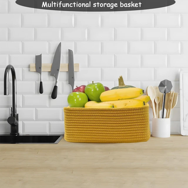 Alt view image 4 of 4 - 11.5"x7.5"x4.7" Storage Baskets for Organizing | Cotton Rope Woven Basket | Toy Storage Bin Box | Basket for Shelves, Closet Organizer Bin, Decorative Closet Shelf, 1 Pack