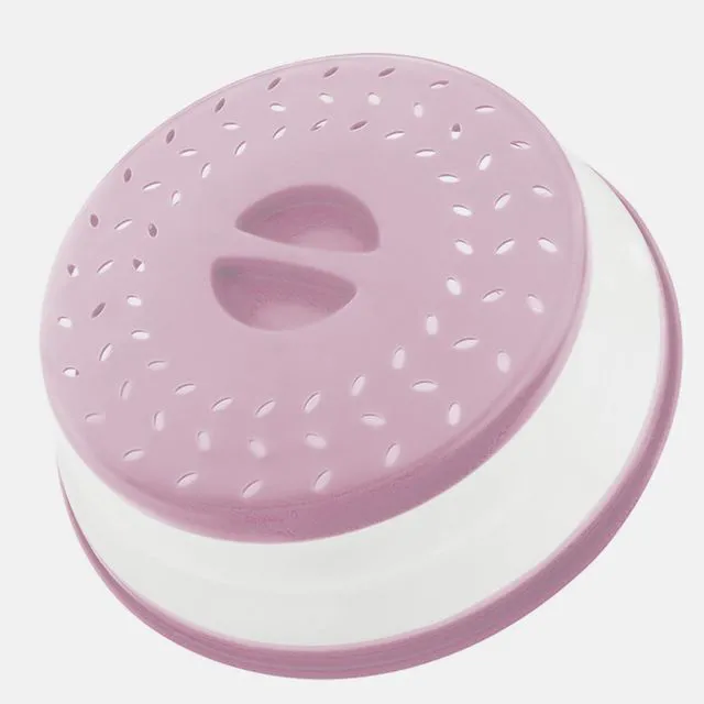 Main image of Collapsible Microwave Splatter Cover, 10.5 Inch, Dishwasher-safe, Microwave Plate Cover With Steam VentBPA-Free Silicone & Plastic (Light purple)