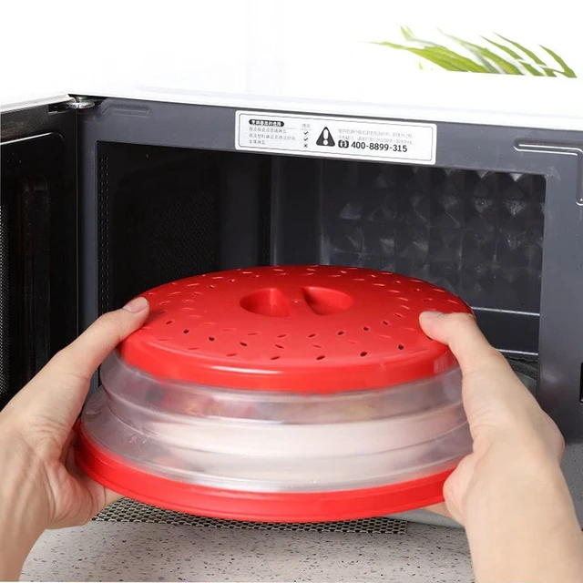 Alt view image 6 of 7 - Collapsible Microwave Splatter Cover, 10.5 Inch, Dishwasher-safe, Microwave Plate Cover With Steam VentBPA-Free Silicone & Plastic (Light purple)