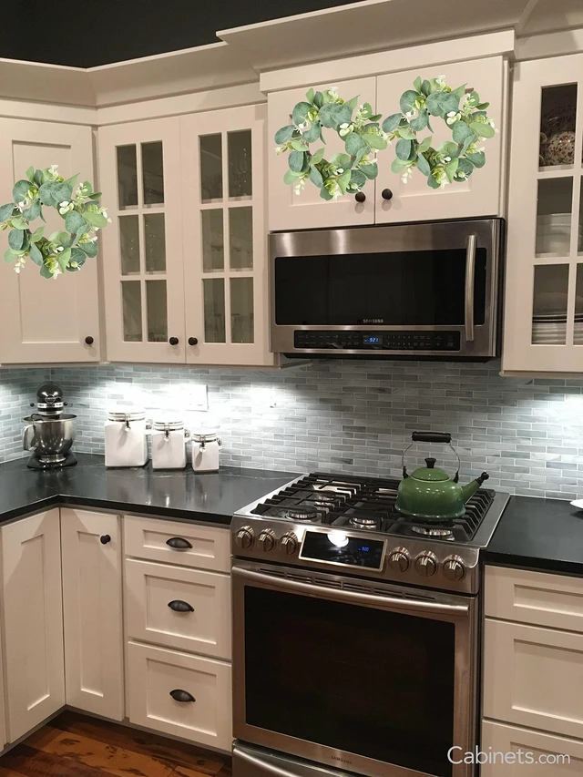 Alt view image 7 of 7 - Eucalyptus Faux Kitchen Cabinet Artificial Greenery Farmhouse Wreath for Door Wall Window Decor, 9Inch