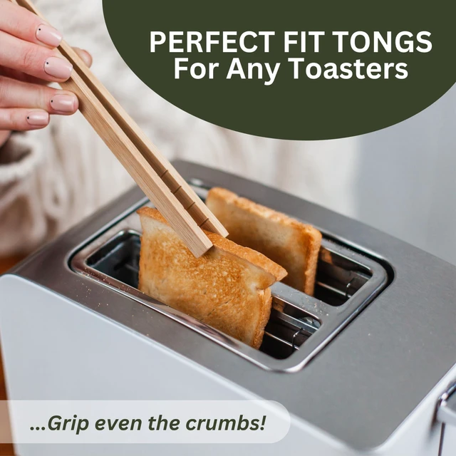 Alt view image 3 of 5 - Magnet | Kitchen Utensils For Cooking and Holding Toast Bacon Muffin Bagel Bread | 8 Inch Long Natural Non Toxic Bamboo