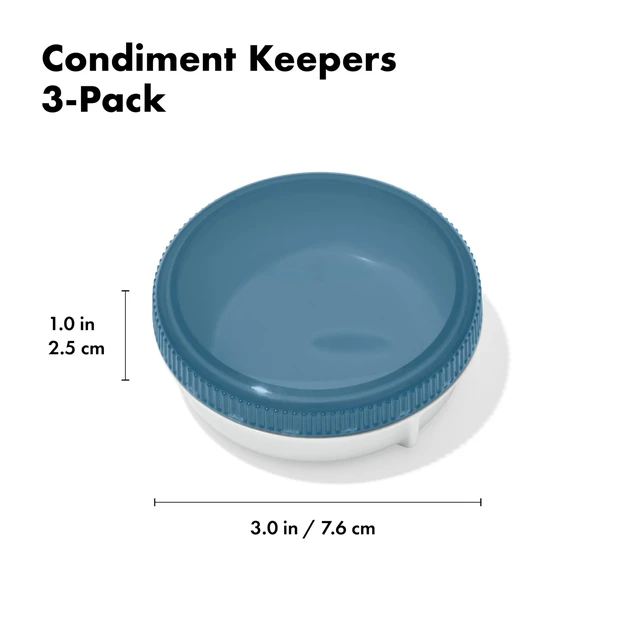 Alt view image 4 of 4 - Good Grips Prep & Go Leakproof Condiment Container - 2 oz, Ocean Blue | 2 oz Containers Ideal for Salad Dressing, Sauce, Nuts, Portable for Dipping and Snacking, Meal Prep Essential
