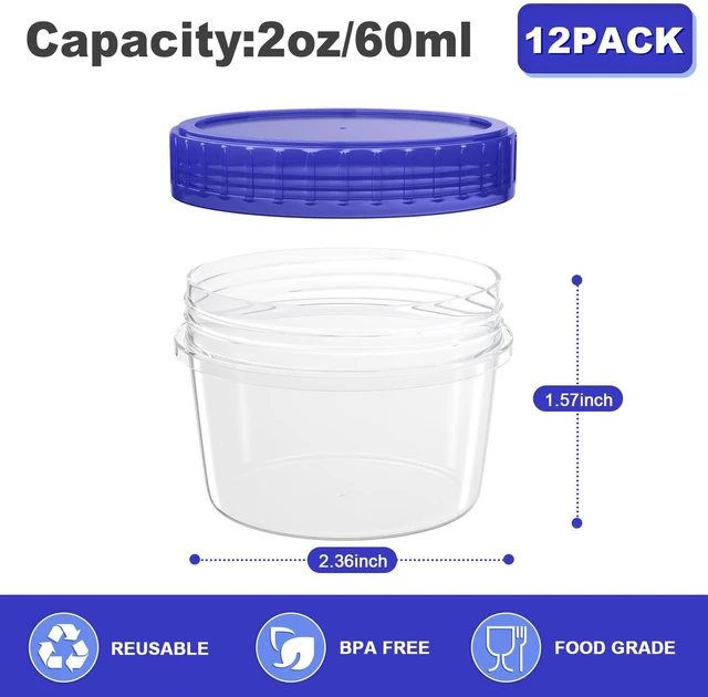 Alt view image 2 of 4 - Salad Dressing Container to Go Reusable - 2 Oz Plastic Sauce Container With Leak-Proof Twist Lids(12 Pcs)