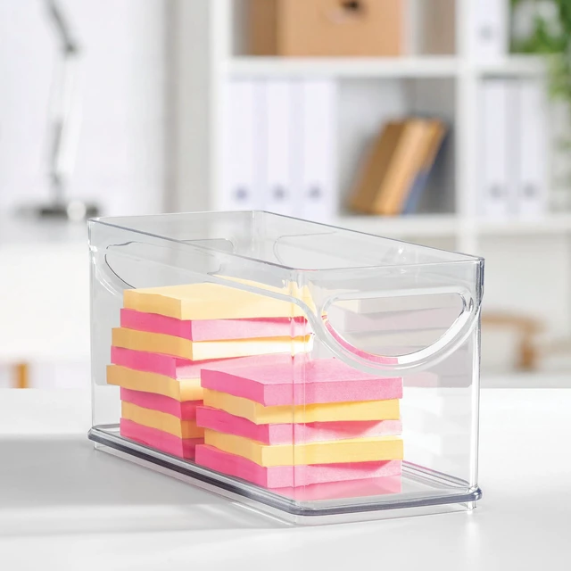 Alt view image 4 of 7 - Plastic Bin, 10" x 4.25" x 5", Clear | Cabinet and Pantry Use with Integrated Handles