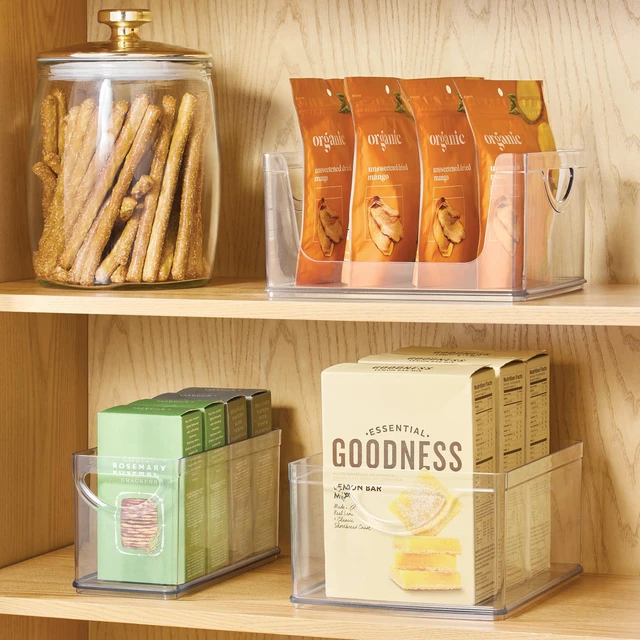 Alt view image 2 of 7 - Plastic Bin, 10" x 4.25" x 5", Clear | Cabinet and Pantry Use with Integrated Handles