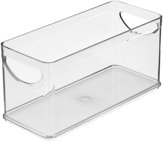 Alt view image 7 of 7 - Plastic Bin, 10" x 4.25" x 5", Clear | Cabinet and Pantry Use with Integrated Handles