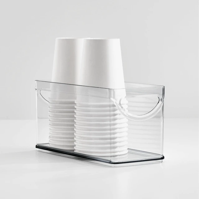 Alt view image 6 of 7 - Plastic Bin, 10" x 4.25" x 5", Clear | Cabinet and Pantry Use with Integrated Handles