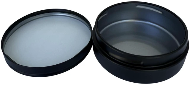 Alt view image 7 of 7 - 3 Pcs, Metal Tin Round Container, Mini Portable Small Storage Container Kit with Twist Lid for Home Storage 2.5x1 Inch, Black