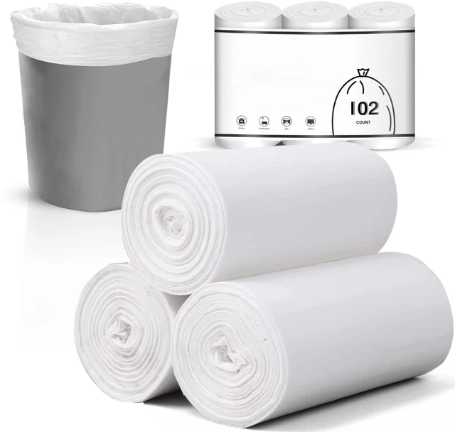 Main image of Small Trash Bags 1.2 Gallon, 102 Count Garbage Bags | Trash Can Liners,fit 4.5-5 Liter Clear for Bathroom, Office, Kitchen Small Trash Can