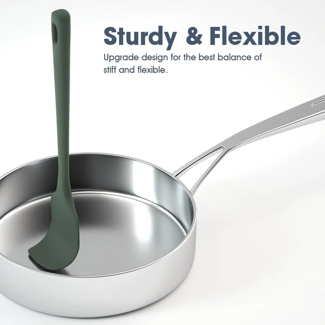 Alt view image 2 of 5 - 5 Pieces Silicone Spatulas Set, Heat Resistant Rubber Spatula | Food Grade Silicone, Heat Resistant Up to 600°F, Upgrade Strong Handle, Safe for Nonstick Cookware,Ideal for Cooking & Baking
