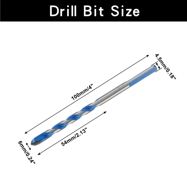 Alt view image 2 of 5 - 5 Pcs 6mm Masonry Drill Bits, 6mm/0.24" | Carbide Drill Bits Set, For Concrete, Tile, Glass, Ceramic, Brick, Wood