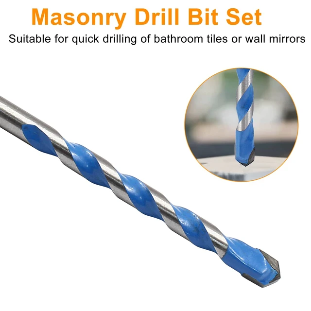 Alt view image 3 of 5 - 5 Pcs 6mm Masonry Drill Bits, 6mm/0.24" | Carbide Drill Bits Set, For Concrete, Tile, Glass, Ceramic, Brick, Wood