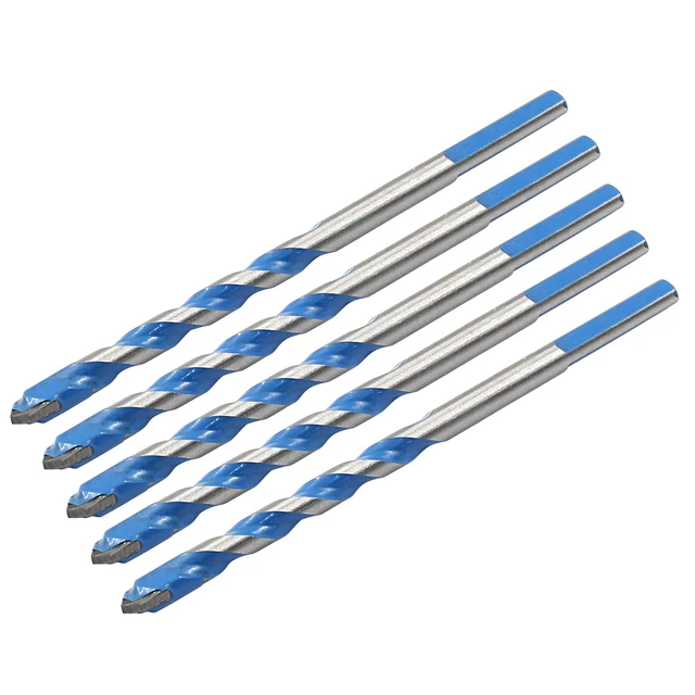 Alt view image 5 of 5 - 5 Pcs 6mm Masonry Drill Bits, 6mm/0.24" | Carbide Drill Bits Set, For Concrete, Tile, Glass, Ceramic, Brick, Wood