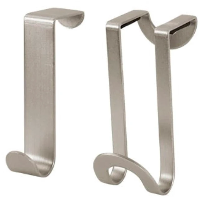 Main image of Over Cabinet Door Hook 2 Pack Kitchen Cabinet Organizer for Towel Holder Storage, Over the Cabinet Hooks for Hand Towels and Dish Cloths, Brushed Nickel