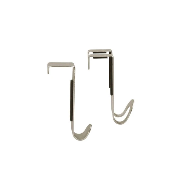 Alt view image 2 of 7 - Over Cabinet Door Hook 2 Pack Kitchen Cabinet Organizer for Towel Holder Storage, Over the Cabinet Hooks for Hand Towels and Dish Cloths, Brushed Nickel