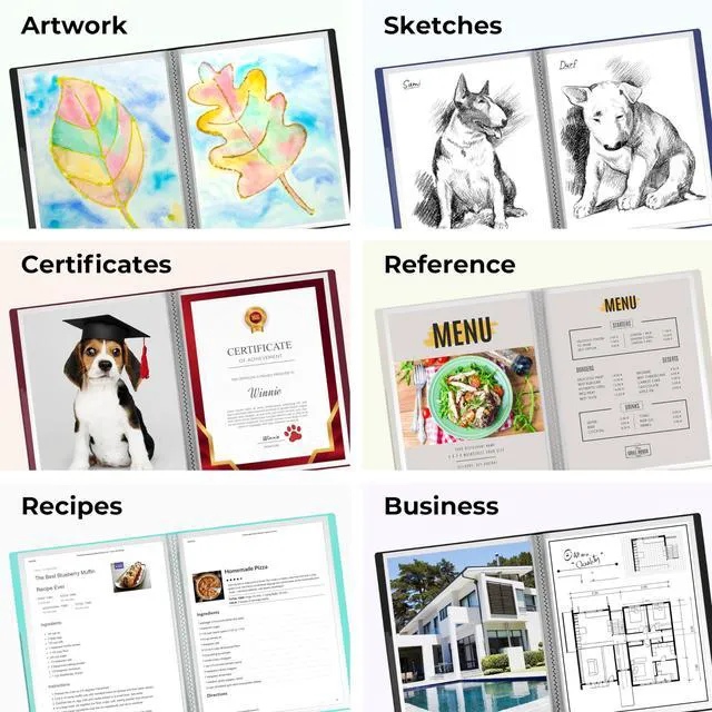 Alt view image 6 of 7 - 12-Pocket Presentation Binder 8.5x11, 24-Page Portfolio, 3-Pack 3-pack presentation binders each feature 12 pockets with 24 viewable pages for documents, certificates, projects, and photos