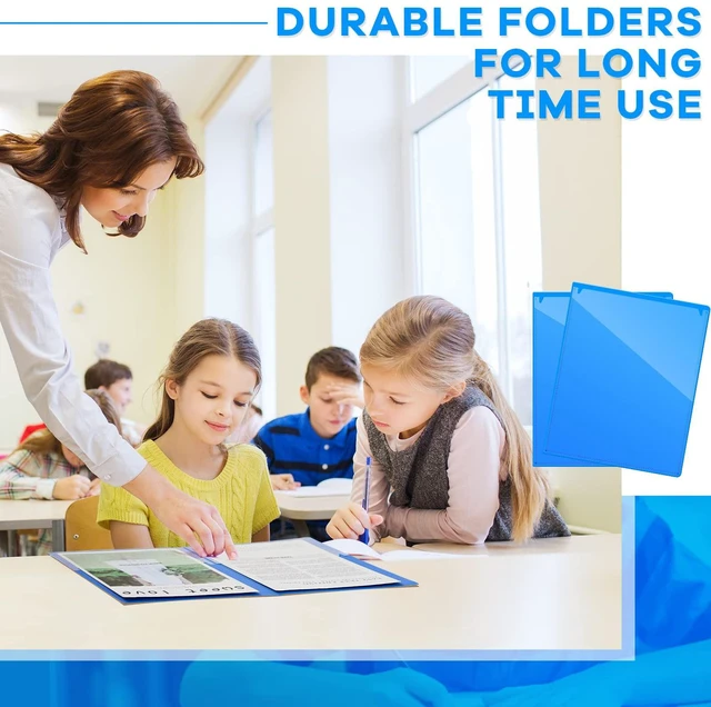 Alt view image 6 of 7 - 72 Pcs Plastic Take Home Folders with 2 Pockets Parent Teacher Classroom Communication Homework Folder for Students Parent Teacher Connect (Blue)