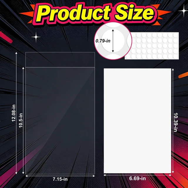 Alt view image 2 of 7 - 100 Pack Comic Book Bags and Boards, Thick Acid-Free Current Comic Books Backing Boards, Clear Book Sleeves Protector 7.15" X 10.5"