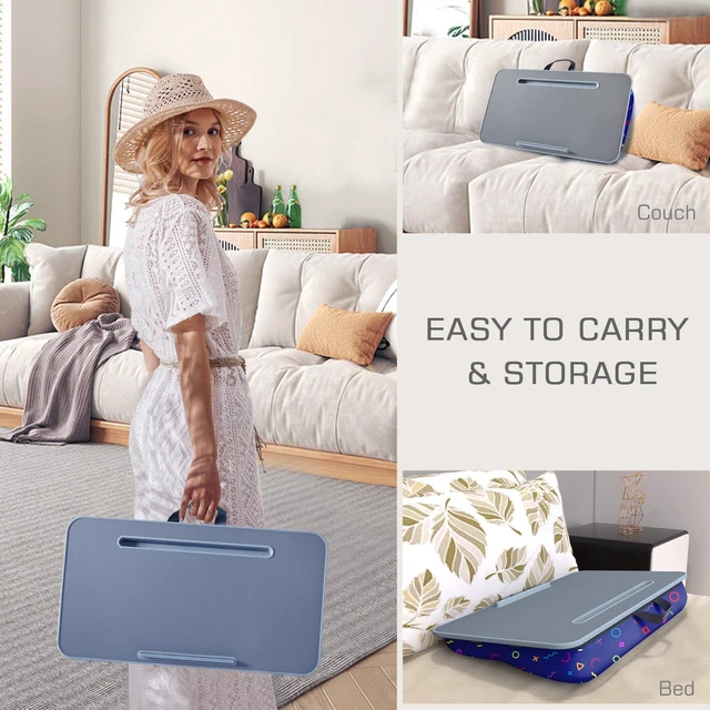 Alt view image 5 of 6 - Lap Desk for Laptop with Cushion, Laptop Lap Desk, Cushion Detachable and Washable, fits up to 17 inch, with Tablet Slot and Stopper, (Geometric)