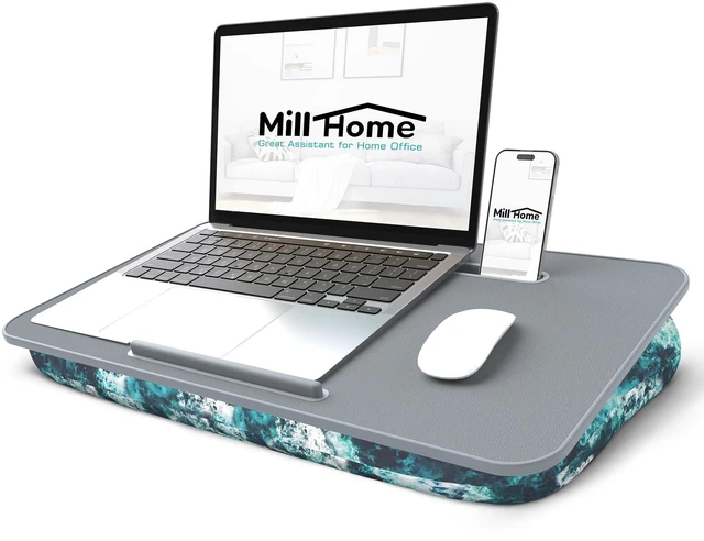 Main image of Lap Desk for Laptop with Cushion, Laptop Lap Desk, Cushion Detachable and Washable, fits up to 17 inch, with Tablet Slot and Stopper, (Blue)