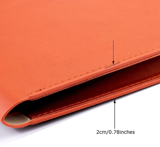 Alt view image 4 of 7 - PU Leather A4 File Folder Document Holder Waterproof Portfolio Envelope Folder Case with Invisible Magnetic Closure Orange (Pack of 2)