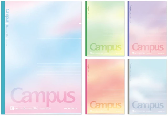 Main image of Composition Notebooks, 5 Pack Campus Semi-B5 Lined Notebook for School with 7mm Dot Ruled, 30 Sheets, Pastel Positive & Relax, Journal Notebook for Women Work Study Note Taking (NO-3CATN-L41X5)
