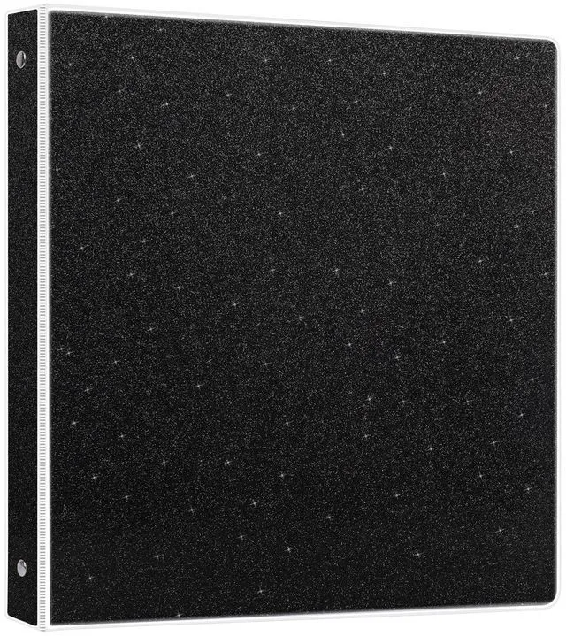 Main image of 3 Ring Binder, Glitter 1 Inch Organizer (10.5'' x 11.5'') Holds 8.5 x 11 Letter Size 300 Pages, Waterproof Durable View Binder, 1 Pack, Black