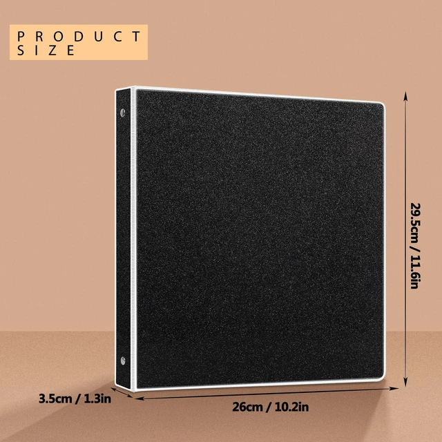 Alt view image 2 of 7 - 3 Ring Binder, Glitter 1 Inch Organizer (10.5'' x 11.5'') Holds 8.5 x 11 Letter Size 300 Pages, Waterproof Durable View Binder, 1 Pack, Black